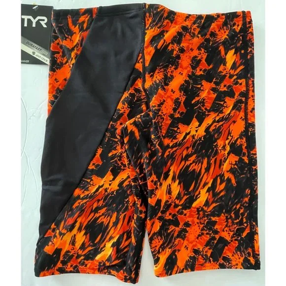 TYR Durafast Elite GLISADE Diverge Jammer Men Swim - Black Orange Size 32 - $55 - Picture 2 of 7